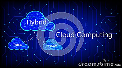 cloud computing concept futuristic connection network security communication information on cyber tech Stock Photo