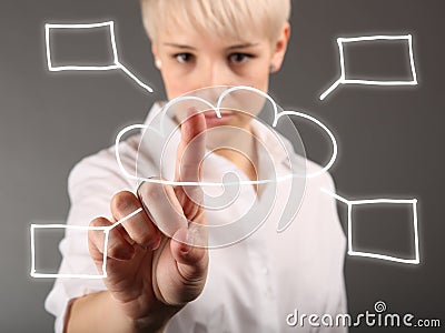 Cloud computing concept - world wide data sharing Stock Photo