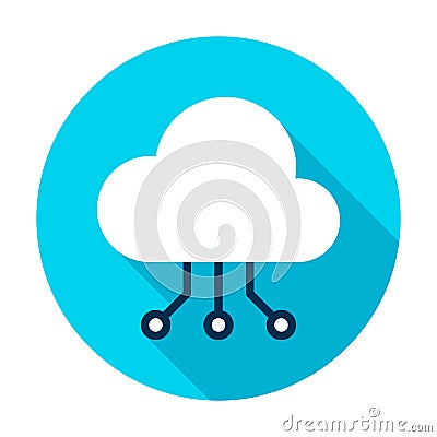 Cloud Computing Connection Circle Icon Vector Illustration