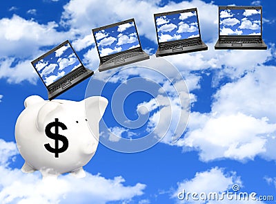 Cloud computing cost Stock Photo