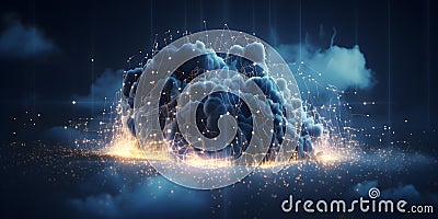 cloud computing cybersecurity IT infrastructure networkin created with generative AI Stock Photo