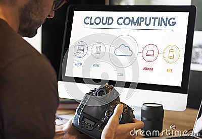 Cloud Computing Data Digital Storage Graphic Concept Stock Photo