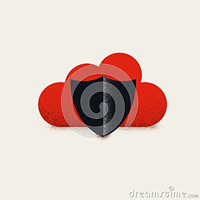 Cloud computing and data protection and security vector concept simple illustration. Internet safety, hacker symbol Cartoon Illustration