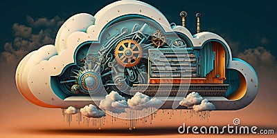 Cloud Computing DevOps Automation four created with generative AI Stock Photo