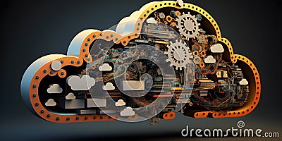 Cloud Computing DevOps Automation one created with generative AI Stock Photo