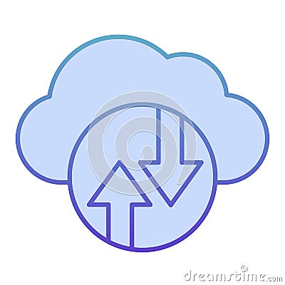 Cloud computing flat icon. Cloud hosting blue icons in trendy flat style. Data cloud concept gradient style design Vector Illustration