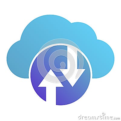 Cloud computing flat icon. Cloud hosting color icons in trendy flat style. Data cloud concept gradient style design Vector Illustration