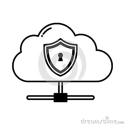 Cloud computing half glyph vector icon which can easily modify or edit Vector Illustration