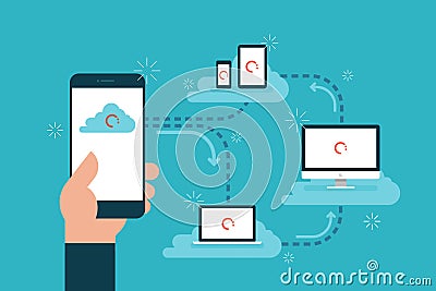 Cloud computing. Vector Illustration