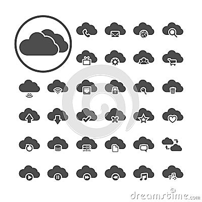 Cloud computing icon set, vector eps10 Vector Illustration