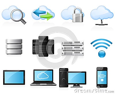 Cloud computing icons Vector Illustration