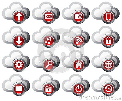 Cloud Computing icons - SET 1 Vector Illustration