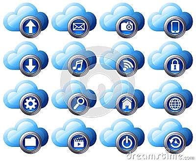 Cloud Computing icons - SET 1 Vector Illustration