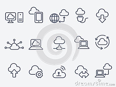 Cloud computing icons Vector Illustration