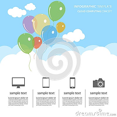 Cloud computing infographic vector Vector Illustration