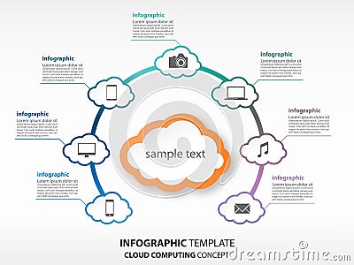 Cloud computing infographic vector Vector Illustration