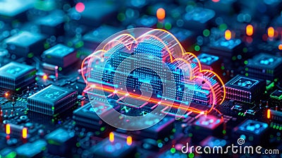 cloud computing infrastructure, data centers, servers, and networking equipment Stock Photo