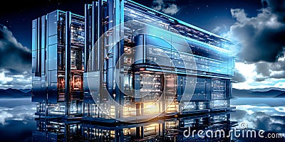 Cloudcomputing Cloud Computer Cloud-Storage Icon Image Sign Brainstorming CPU GPU Digital Art Stock Photo