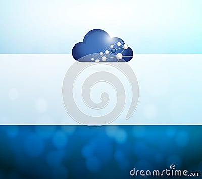 cloud computing and lights illustration Cartoon Illustration