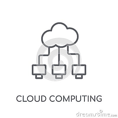 Cloud computing linear icon. Modern outline Cloud computing logo Vector Illustration