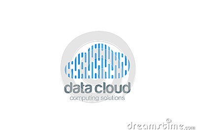 Cloud computing Logo design Data Storage network t Vector Illustration