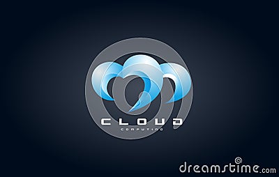 Cloud computing logo icon design Vector Illustration