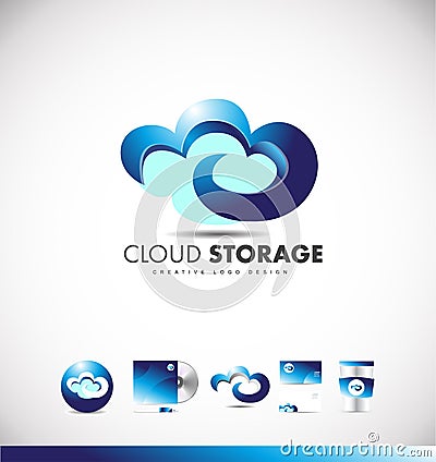 Cloud computing logo icon design Vector Illustration