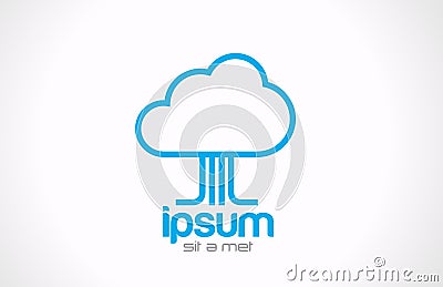 Logo Cloud computing concept icon. Technology data Vector Illustration