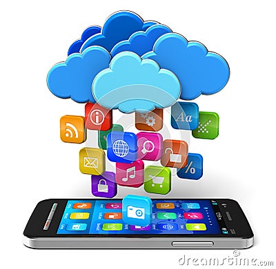Cloud computing and mobility concept Stock Photo