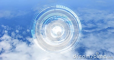Cloud computing network concept. Data protection. Global cyber space network security concept Stock Photo