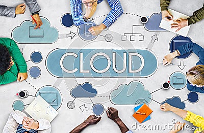 Cloud Computing Network Data Storage Technology Concept Stock Photo