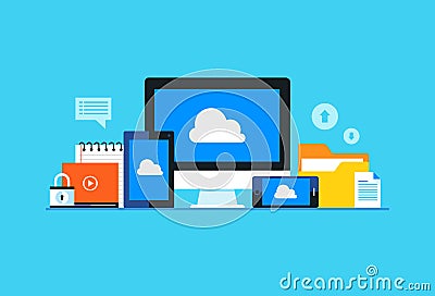 Cloud computing. Vector Illustration