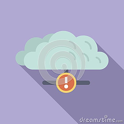 Cloud computing network showing warning exclamation point icon Stock Photo