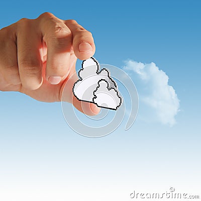 Cloud computing pixel icon Stock Photo