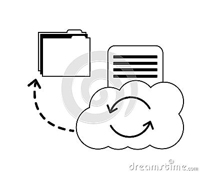 Cloud computing reload folder file data document sharing Vector Illustration