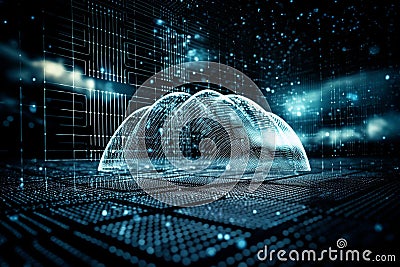 Ai Generative Cloud computing security concept as a technology background Stock Photo