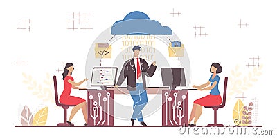 Cloud Computing Segment Business Software Service Vector Illustration