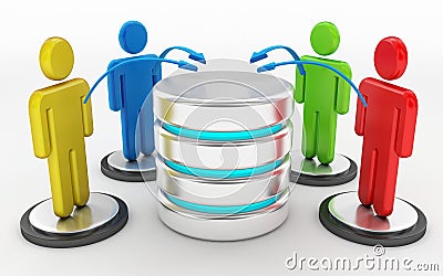 Cloud computing and server network concept Stock Photo