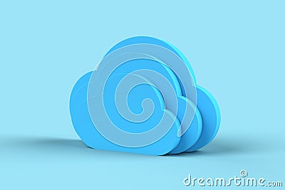 Cloud computing cloud service network storage technology cloud 3d rendering, 3d illustration on blue background Cartoon Illustration