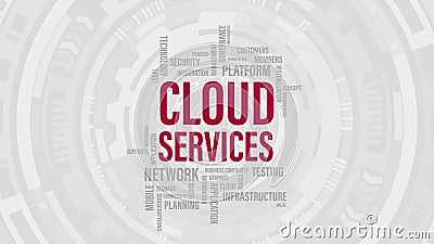 Cloud computing services concept. Abstract Word Cloud of Cloud Services technology conceptual vector illustration for Vector Illustration