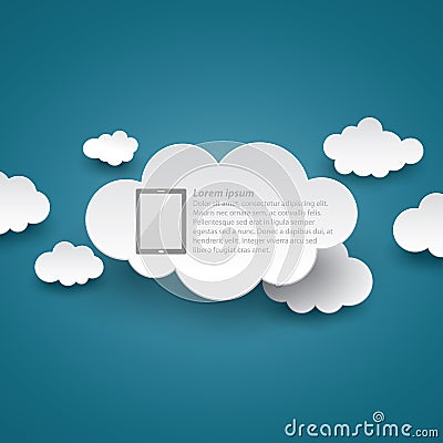 Cloud computing social abstract background concept Vector Illustration