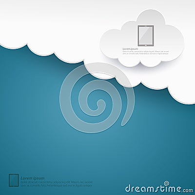 Cloud computing social abstract background concept Vector Illustration