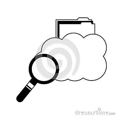 Cloud computing storage folder file searching Vector Illustration