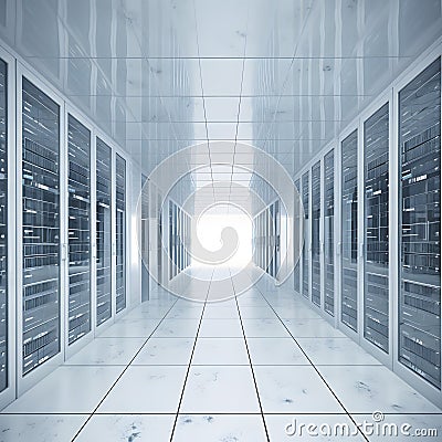 Cloud computing storage servers data centers one generative AI Stock Photo