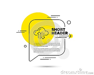 Cloud computing sync line icon. Internet data storage sign. Vector Vector Illustration