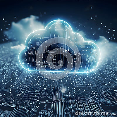 Cloud computing technology internet on Converging point Stock Photo