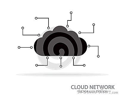 Cloud computing, Technology cloud circuit board icon. vector illustration Vector Illustration