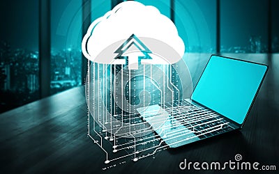 Cloud computing technology and online data storage for business network concept. Stock Photo