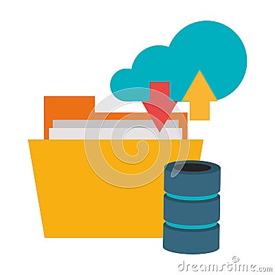 Cloud computing technology symbols isolated Vector Illustration