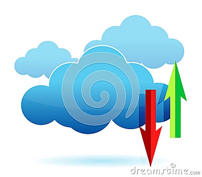 Cloud computing upload, download Vector Illustration